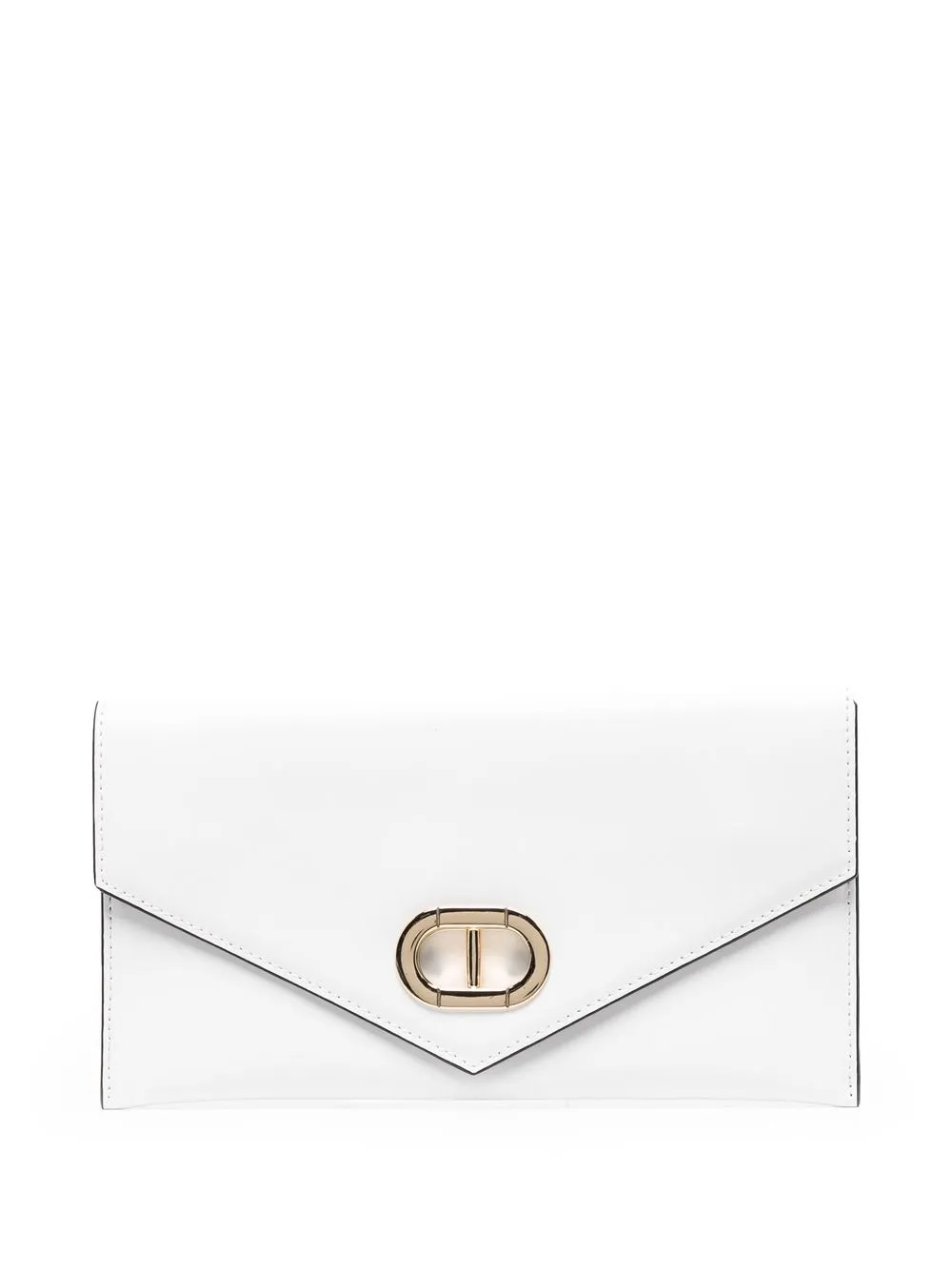 

Dee Ocleppo bolsa de mano estilo sobre con placa del logo - Blanco