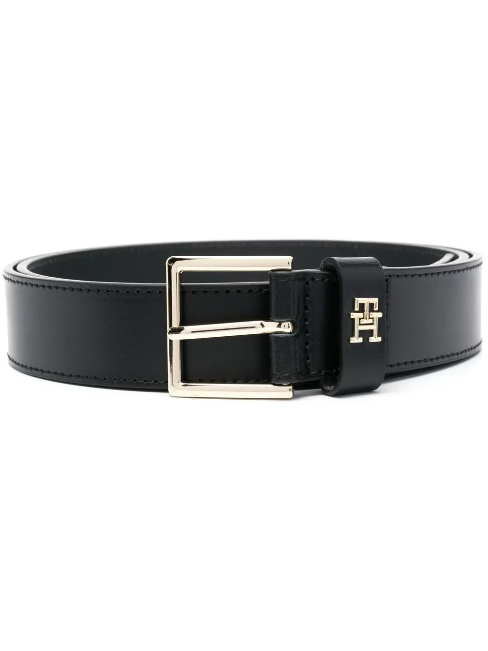 

Tommy Hilfiger leather logo-lettering belt - Black