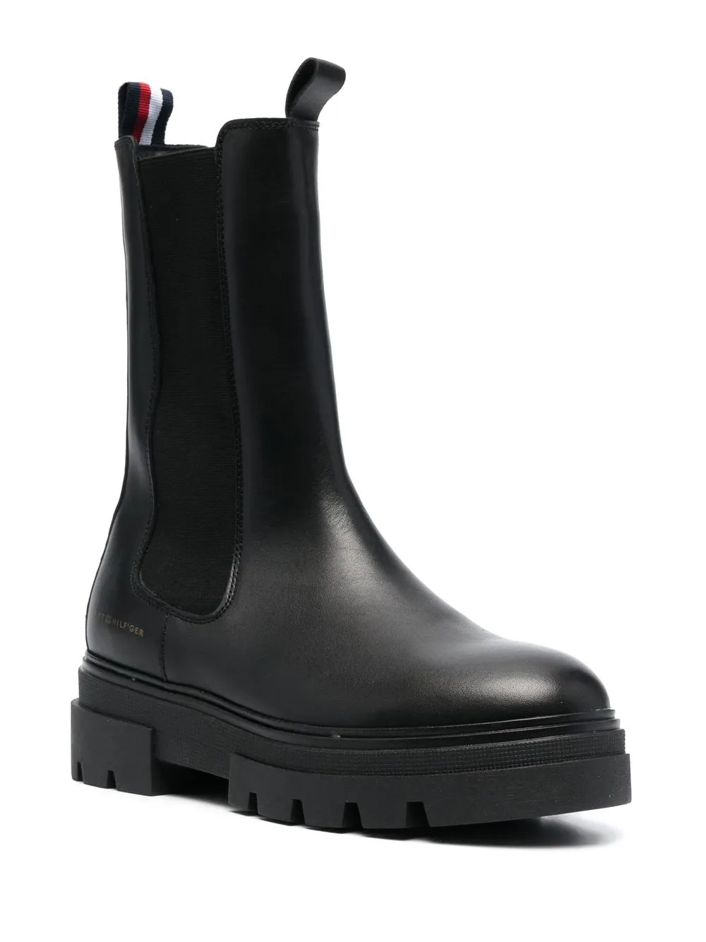 Shop Tommy Hilfiger Chunky Chelsea Boots In Black