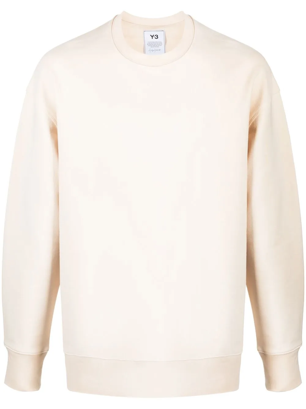 

Y-3 logo-print cotton sweatshirt - Neutrals