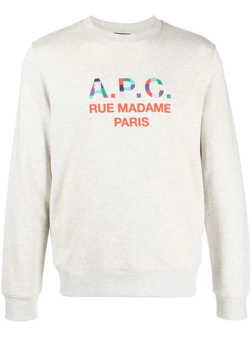 

A.P.C. logo crew-neck jumper - Neutrals