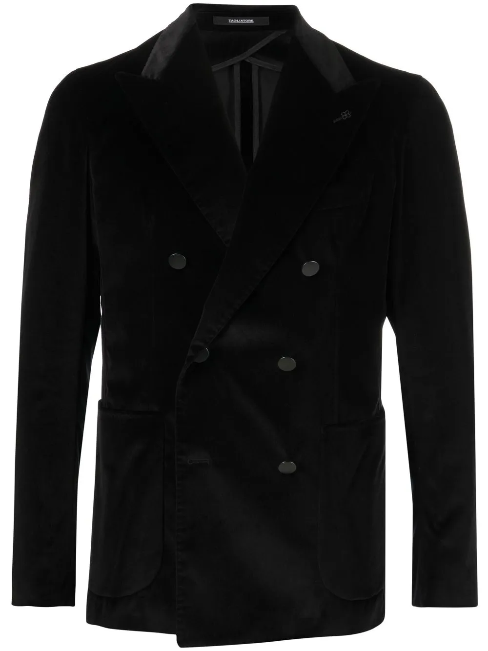 

Tagliatore blazer de terciopelo con doble botonadura - Negro