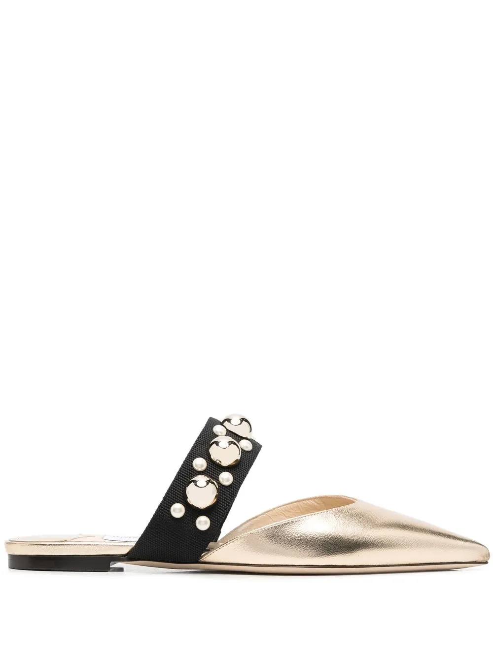 

Jimmy Choo Basette embellished 15mm mules - Gold