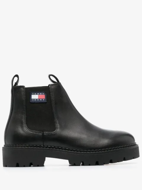 Tommy Jeans 40mm logo-patch leather boots