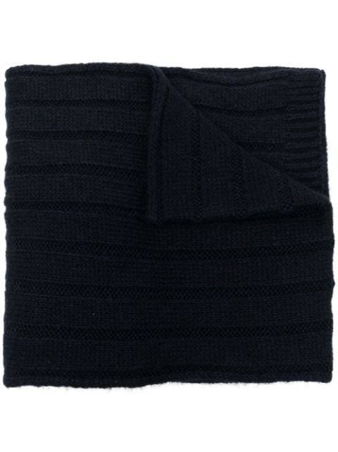 Tommy Hilfiger logo-embroidered rib-knit scarf