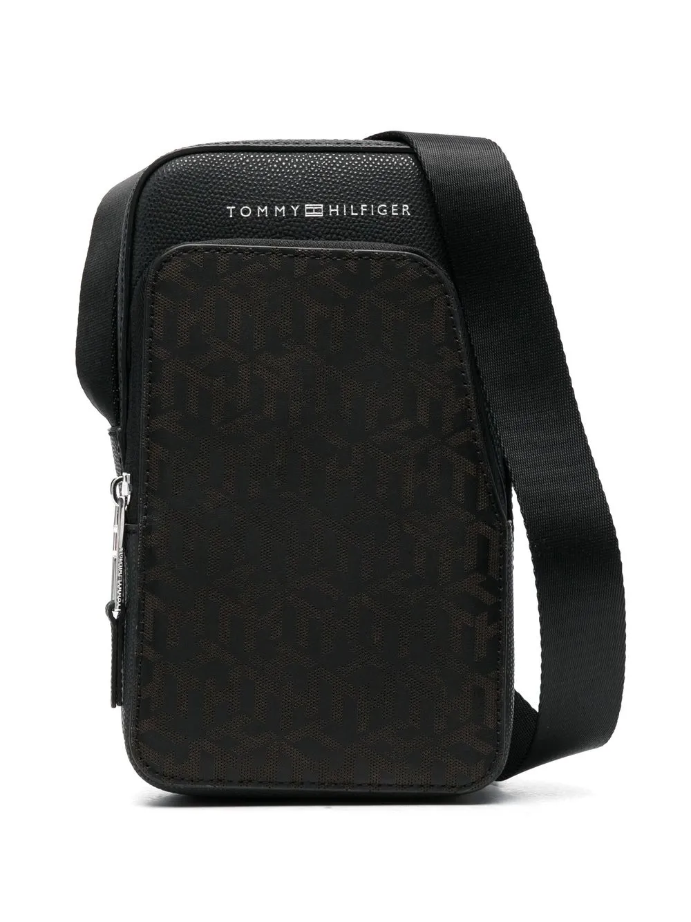 

Tommy Hilfiger mochila tipo mensajero con monograma estampado - Negro