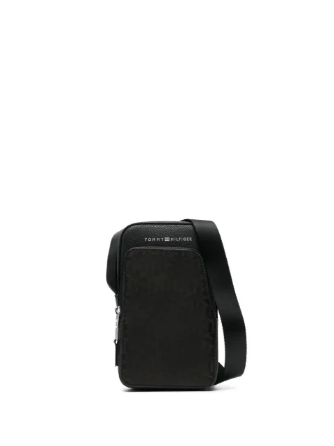 monogram-print messenger bag