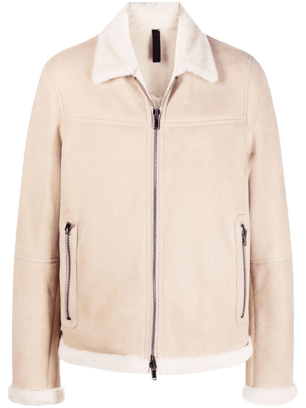 sheepskin zipped jacket