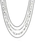 David Yurman layered pearl chain necklace - Silver