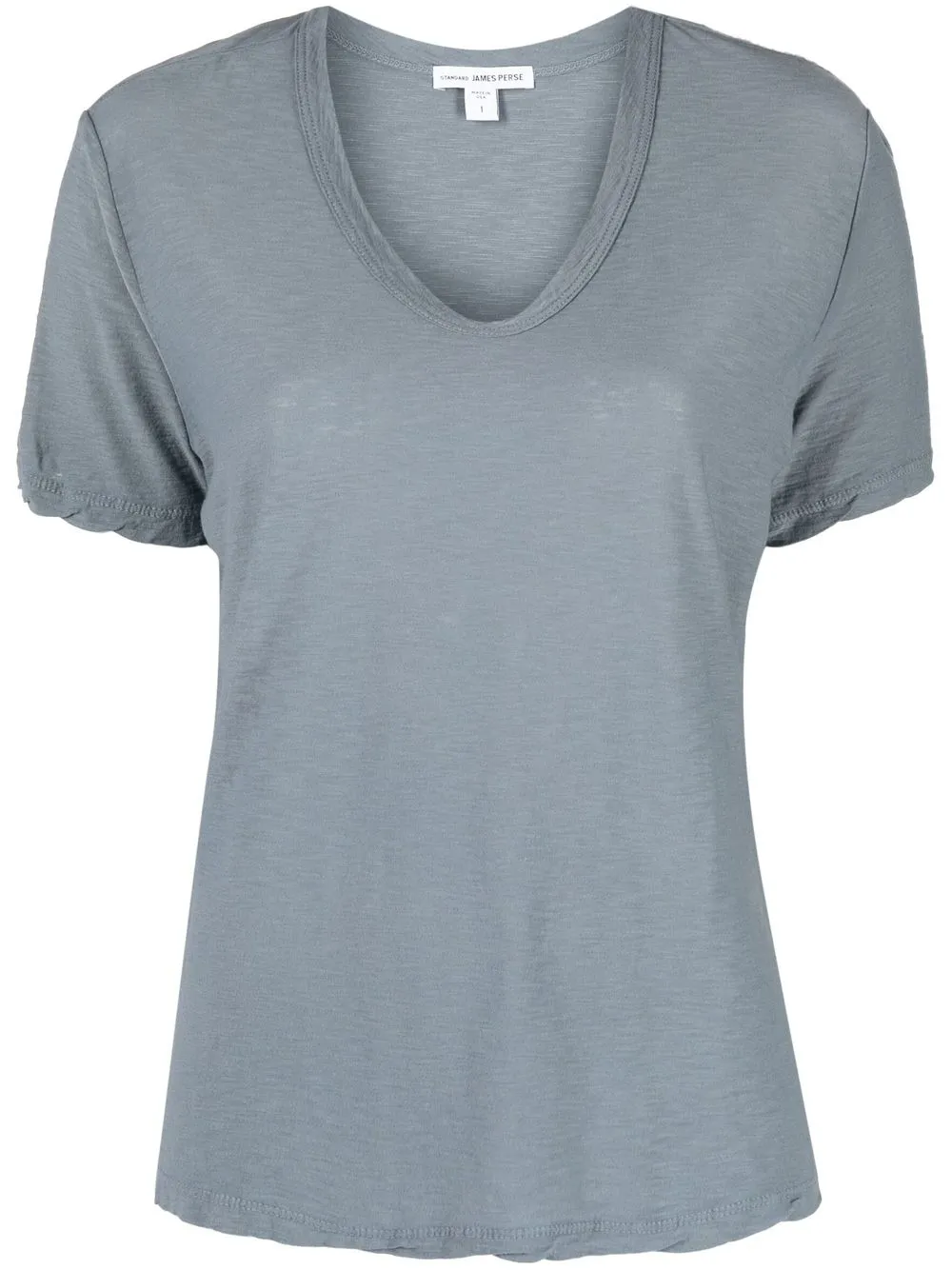 

James Perse playera con cuello en V - Gris