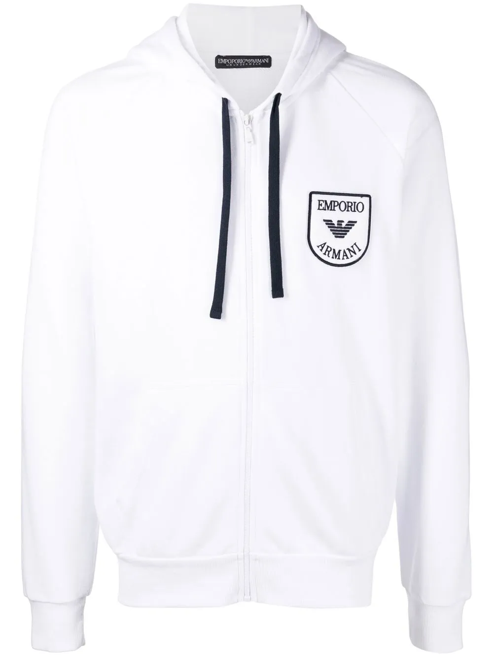 

Emporio Armani hoodie con cierre y logo - Blanco