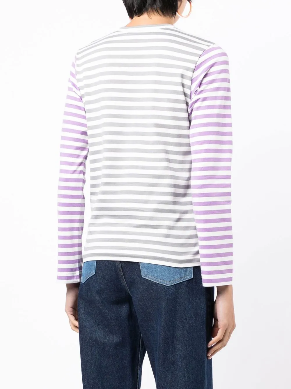 Comme Des Garçons Play Gestreept T-shirt Paars