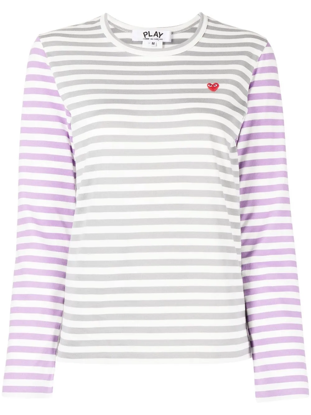 Comme Des Garçons Play bi-colour striped long-sleeve T-shirt | Purple | Image 1