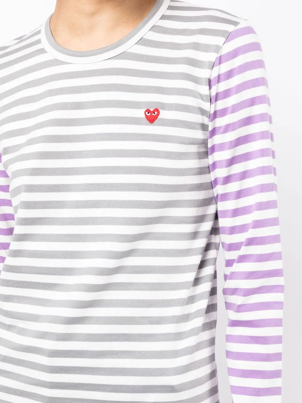 Comme Des Garçons Play Gestreept T-shirt Paars