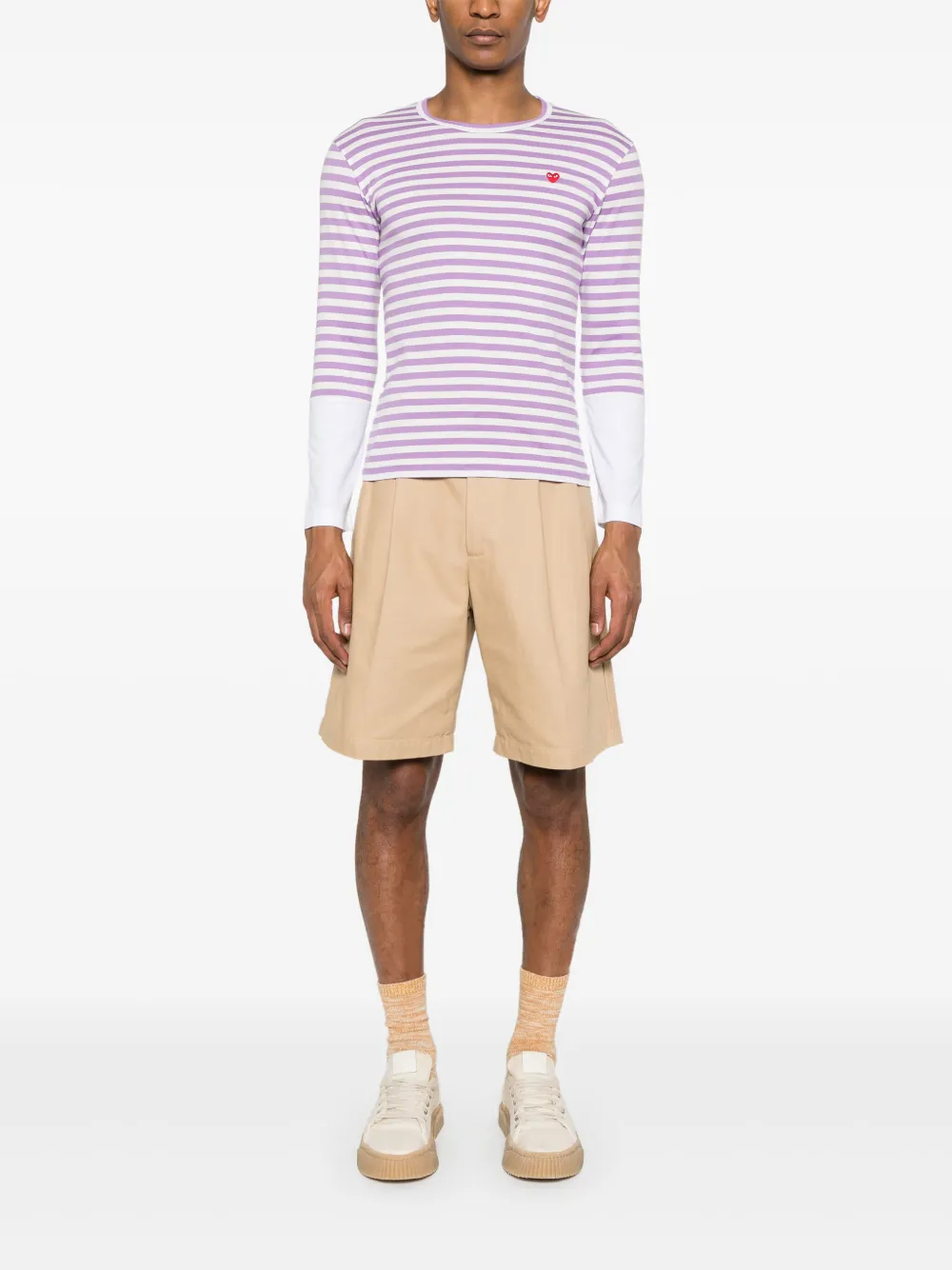 Comme Des Garçons Play Gestreept T-shirt - Paars