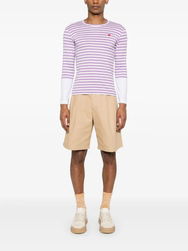 Comme Des Garçons Play long-sleeve Striped T-shirt | Purple | FARFETCH