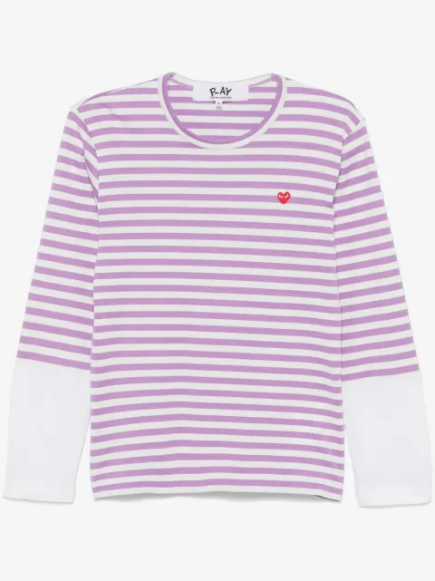 Comme Des Garçons Play Camiseta mangas longas com listras