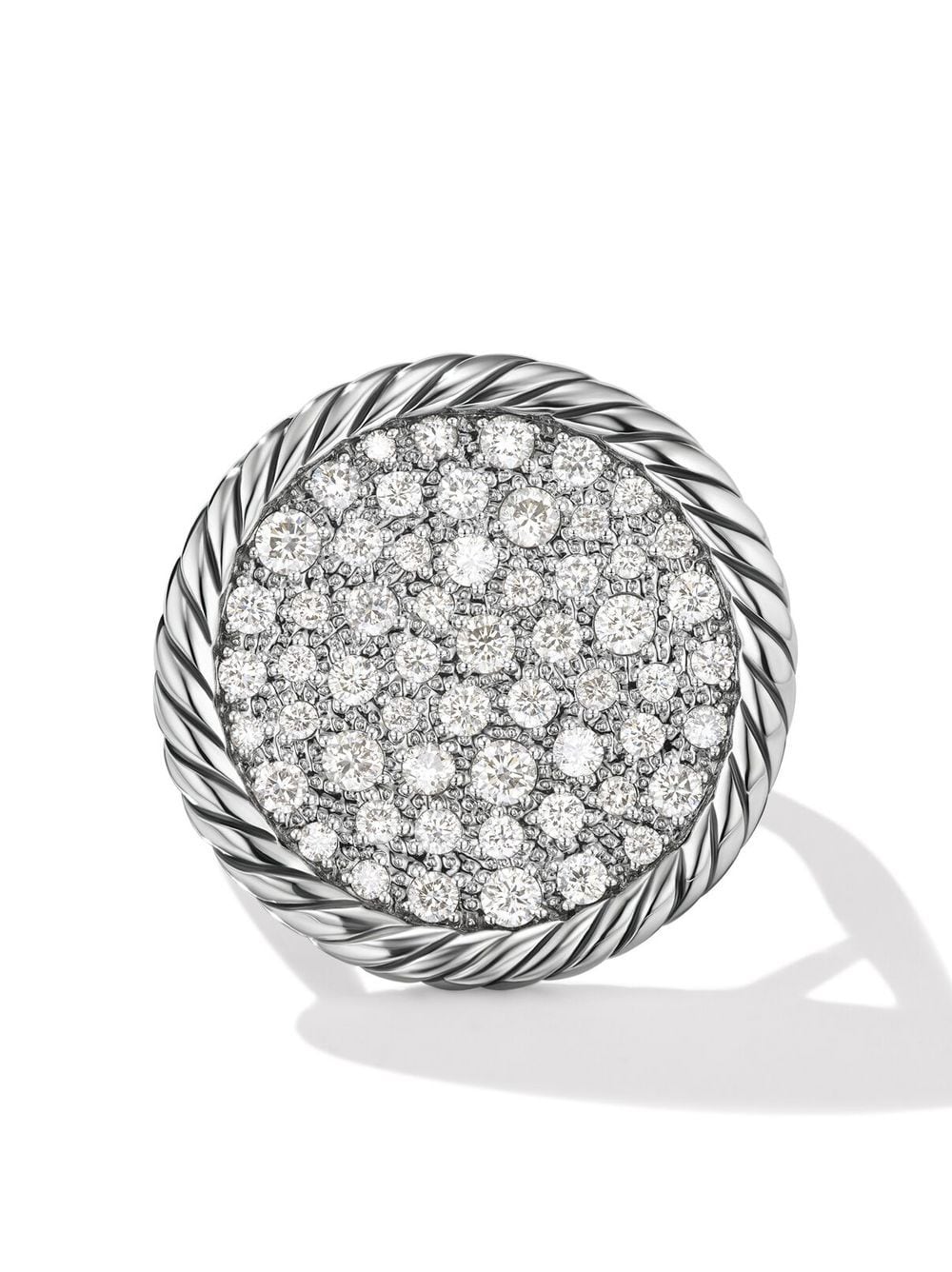 Image 1 of David Yurman sterling silver DY Elements pavé diamond ring