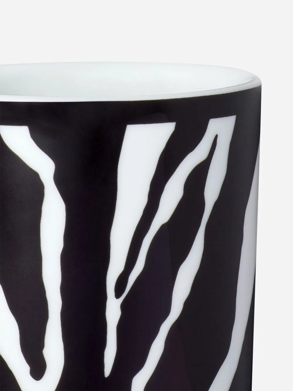 Dolce & Gabbana Zebra-print Porcelain Wine Glass In Black