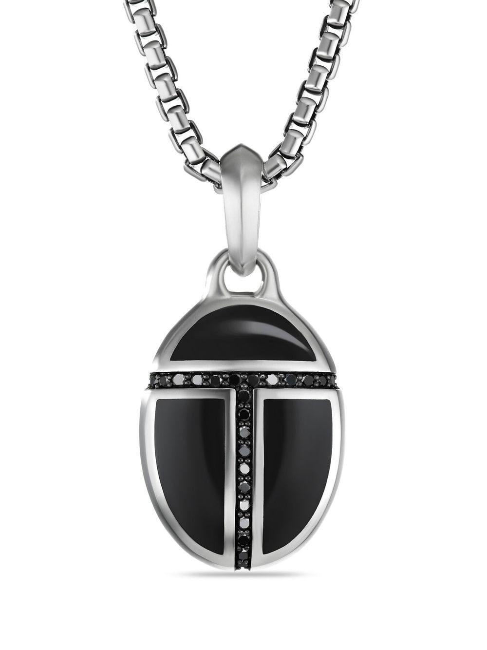 sterling silver Cairo onyx and diamond amulet