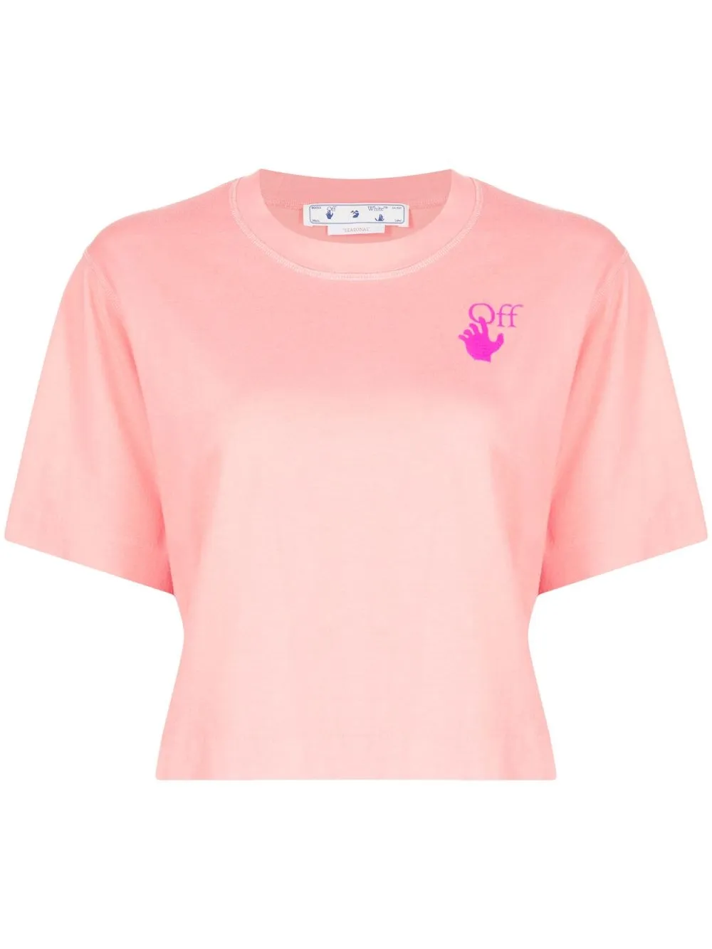 

Off-White playera manga corta con logo estampado - Rosado