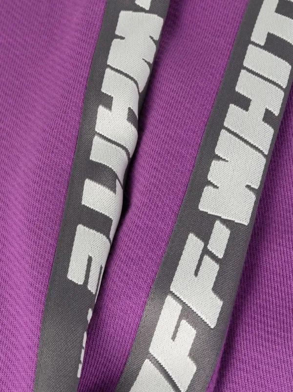 Off-White logo-tape Cotton Track Pants | Purple | FARFETCH