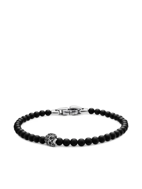 David Yurman sterling silver Memento Mori Skull bracelet (4mm)
