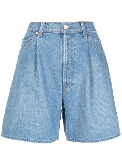 MOTHER The Fun Dip pleated denim shorts