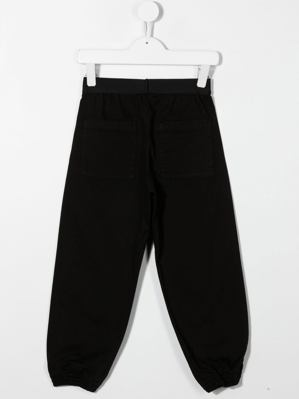 Shop Balmain Contrasting-waistband Detail Trousers In Black