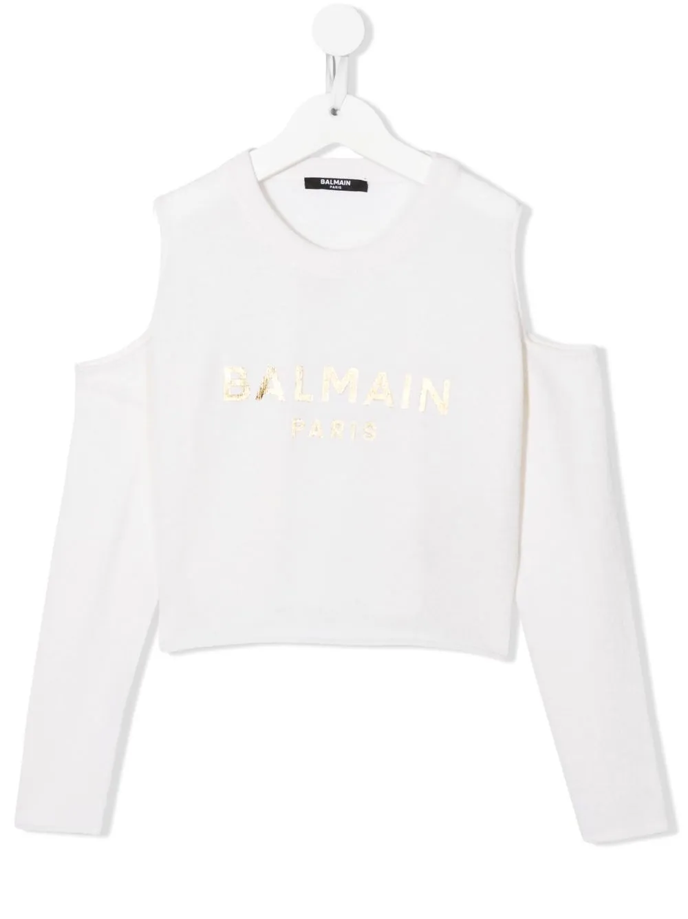 

Balmain Kids top con logo estampado - Blanco