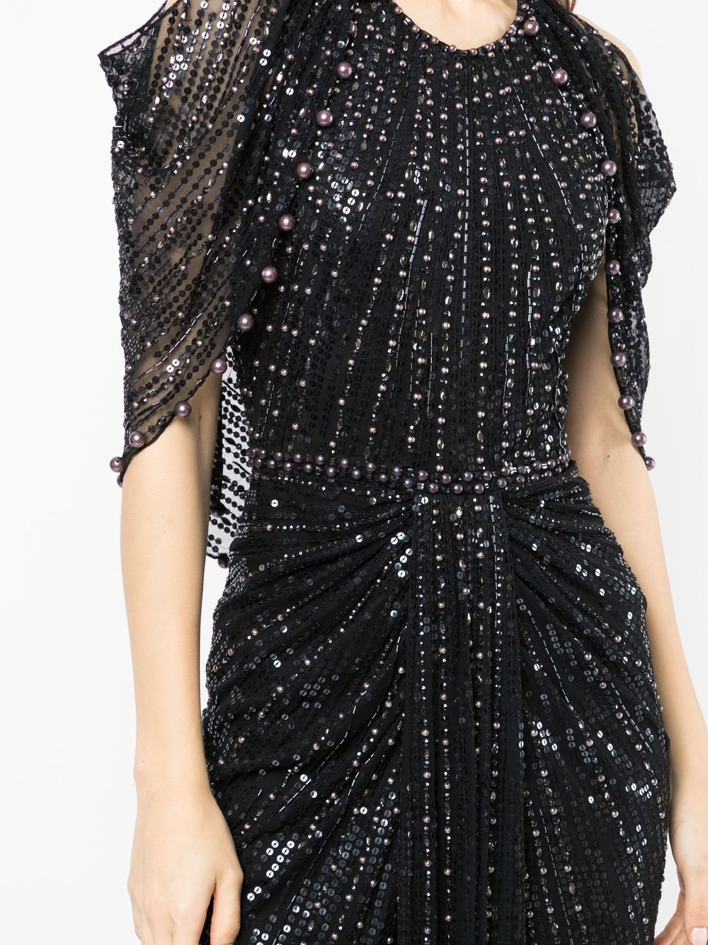 Jenny Packham Sequin-detail Evening Dress In Black | ModeSens