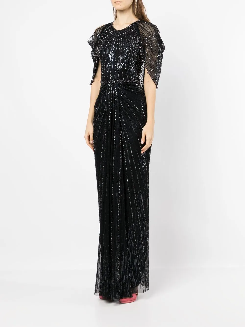 Jenny Packham Sequindetail Evening Dress In Black ModeSens