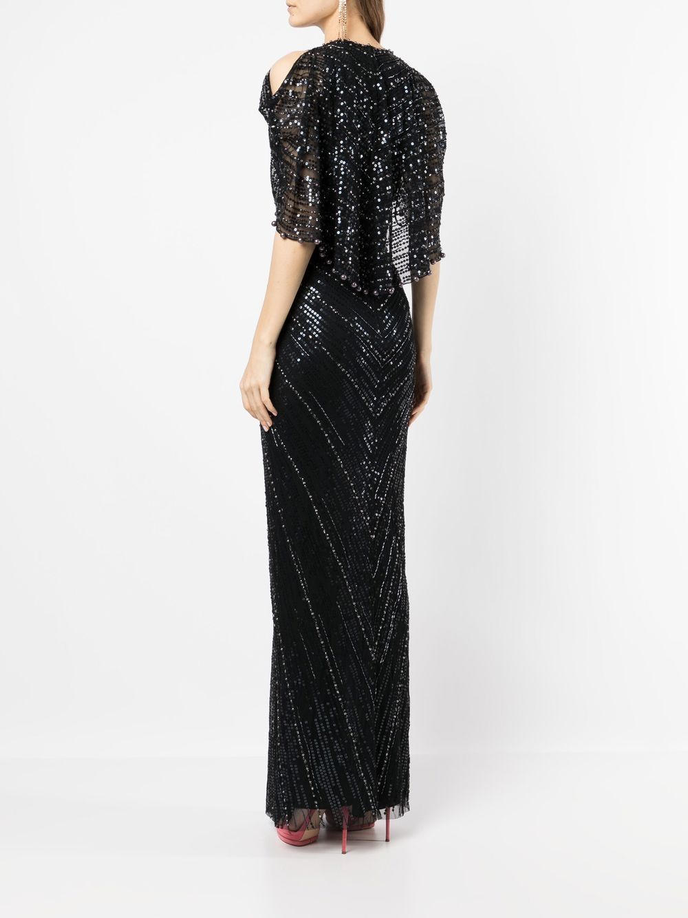 Jenny Packham Sequin-detail Evening Dress In Black | ModeSens