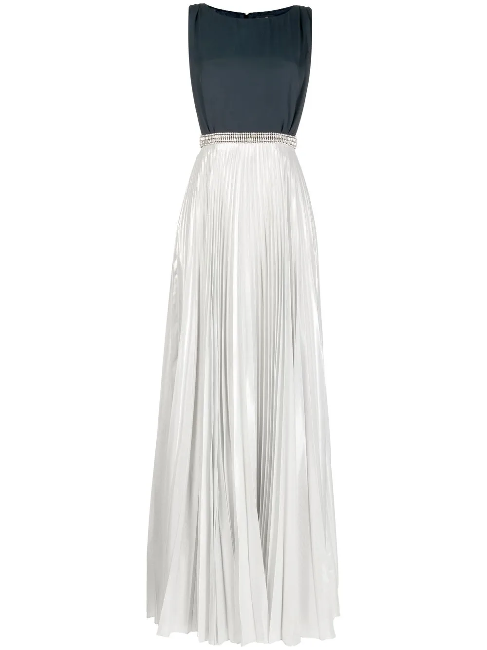 

Jenny Packham crystal-embellished two-tone dress - Silver