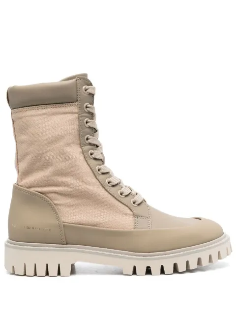 Tommy Hilfiger logo-stamp lace-up boots