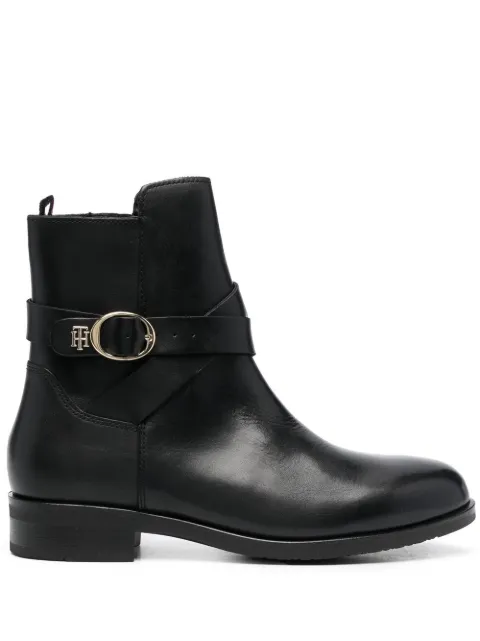 Tommy Hilfiger buckle-detail leather ankle boots