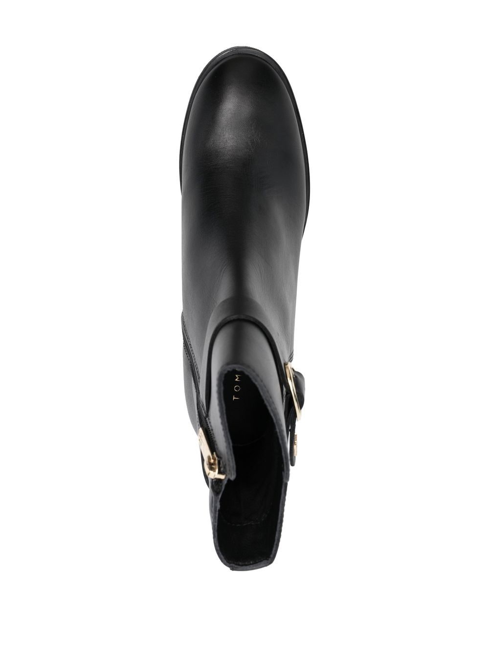 Shop Tommy Hilfiger 70mm Side Buckle-detail Ankle Boots In 黑色