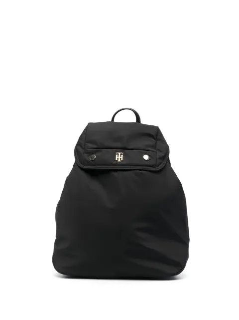 logo-plaque foldover backpack