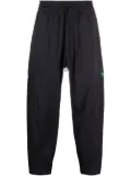 Y-3 logo-print tapered track pants - Black