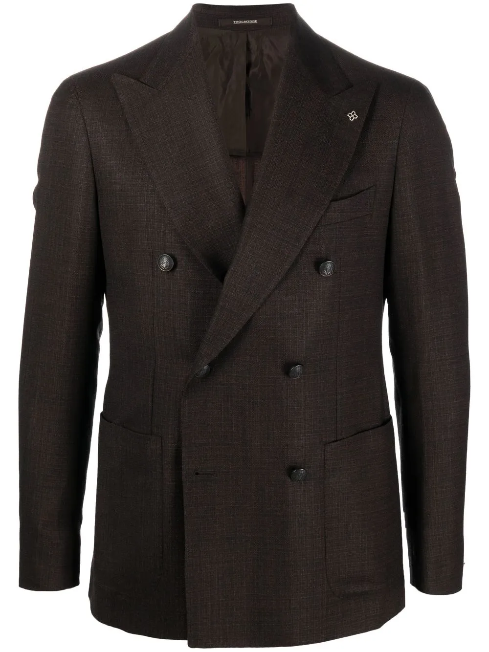 

Tagliatore fitted double-breasted fastening blazer - Brown
