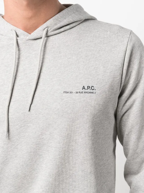 【送料&関税込】A.P.C. Logo Printed Drawstring Hoodie A.P.C. logo-print Drawstring Hoodie | Green | FARFETCH