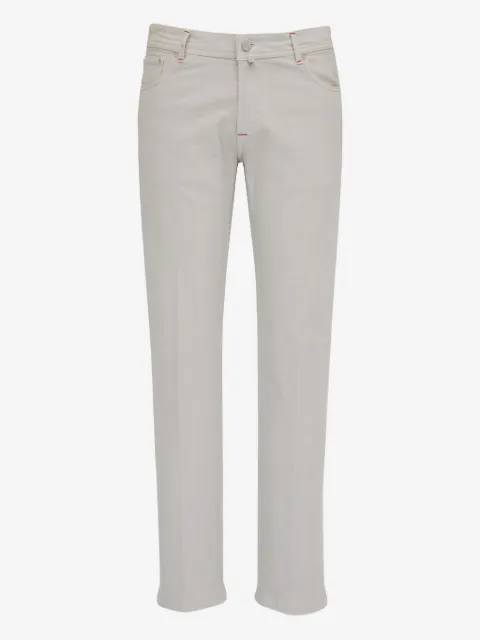 Kiton logo-patch jeans