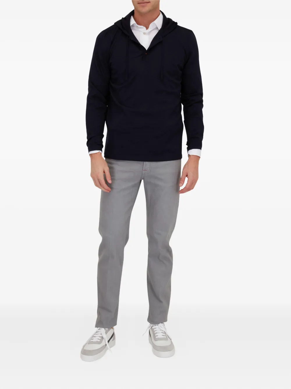 Kiton Jeans met logopatch Grijs