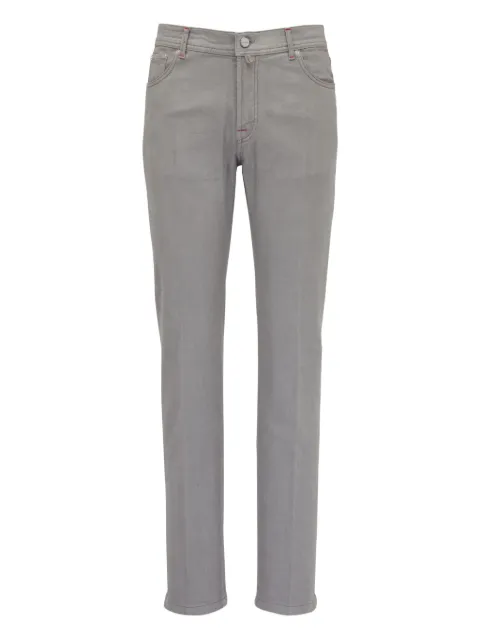 Kiton logo-patch jeans