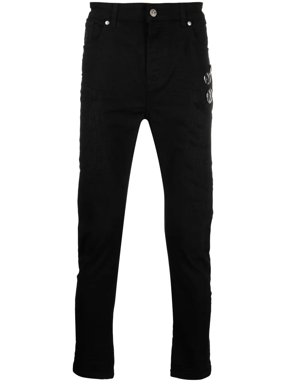 

John Richmond skinny jeans con detalle de pin - Negro