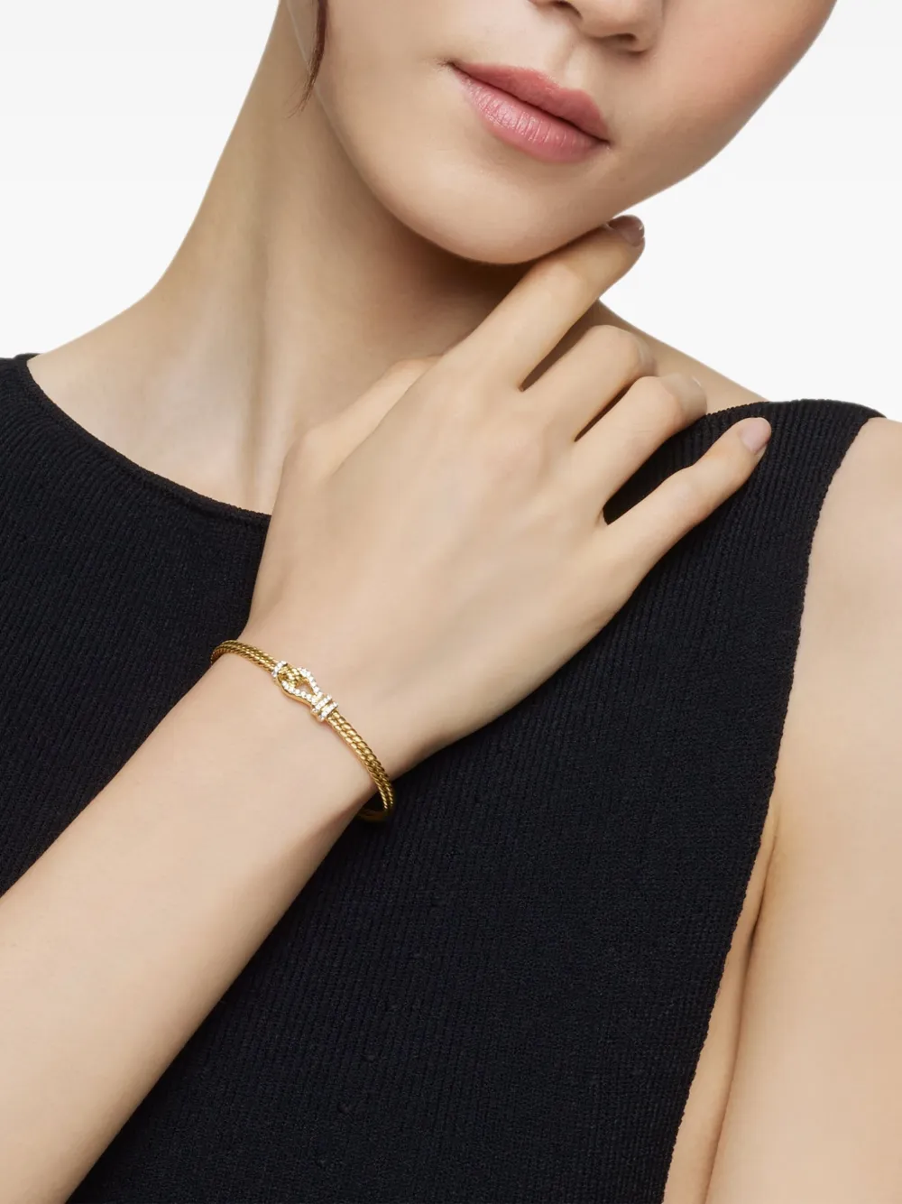 David Yurman anillo Thoroughbred Loop en oro amarillo de 18kt con diamantes | Image 2