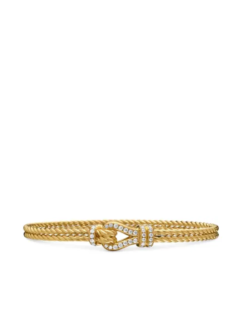 David Yurman 18kt yellow gold Thoroughbred Loop diamond bracelet