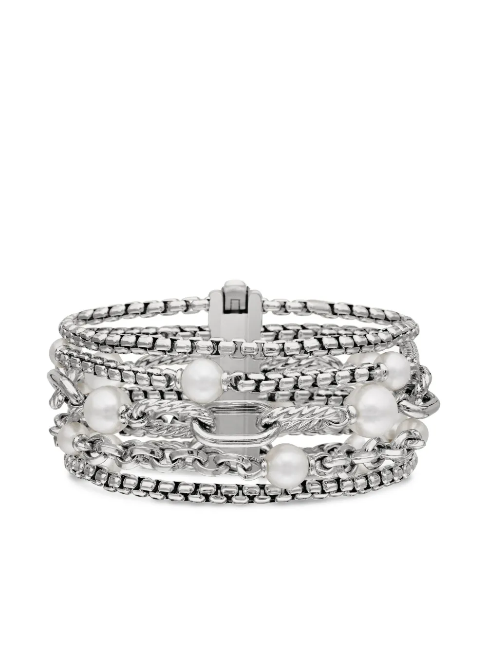 David Yurman pulsera de cadena DY Madison Multi Row en plata de ley con perla de 25.7mm | plateado | Image 1