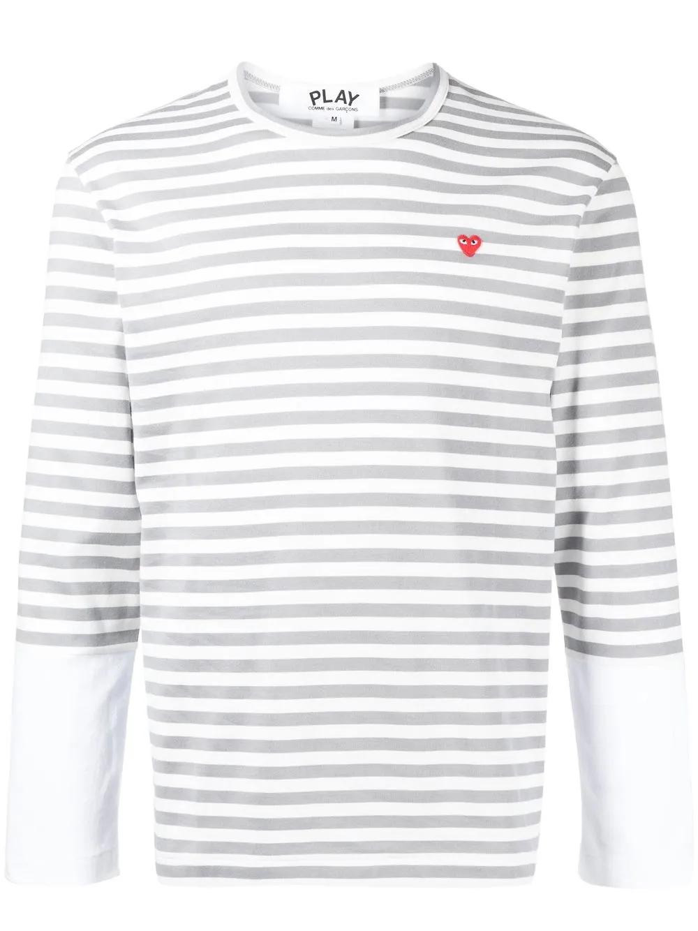 

Comme Des Garçons Play playera con manga larga - Gris