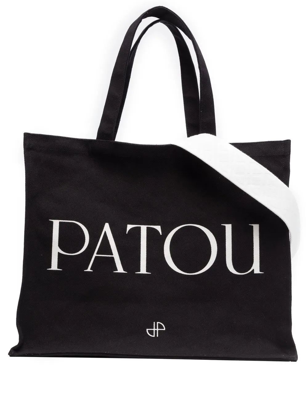 

Patou logo-print cotton shoulder bag - Black